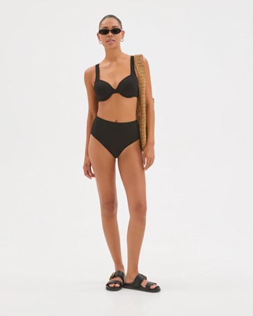 Shape Your Body Resort High Waisted Soft Textured Swim Bikini Bottoms