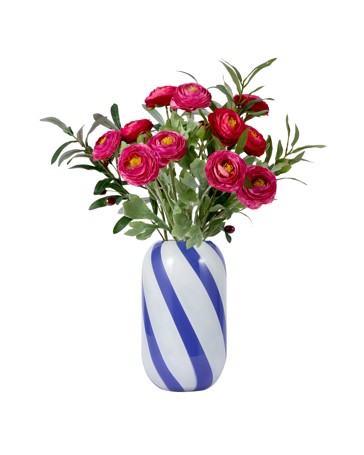 Anko Blue Swirl Stripe Glass Vase