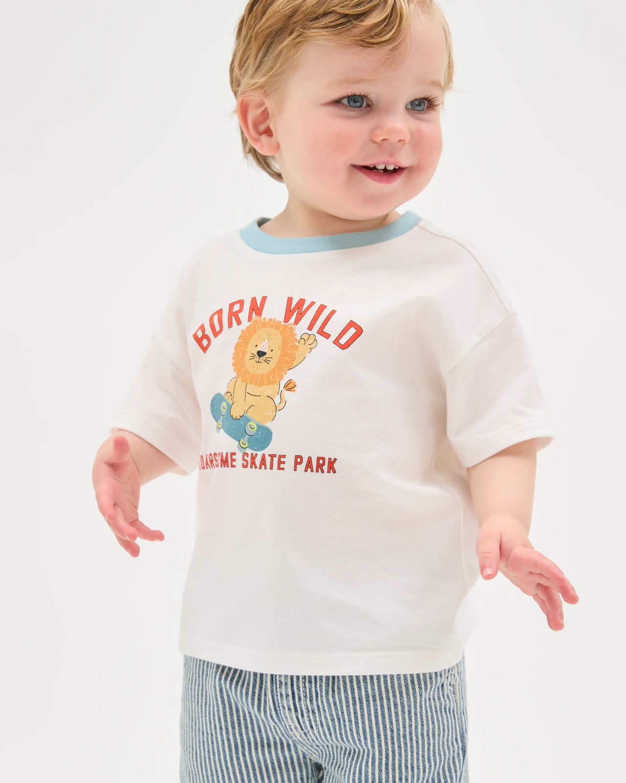 Baby Organic Cotton 3 Pack Relaxed T-Shirts - Roarsome Cloud Dancer 4 of 5