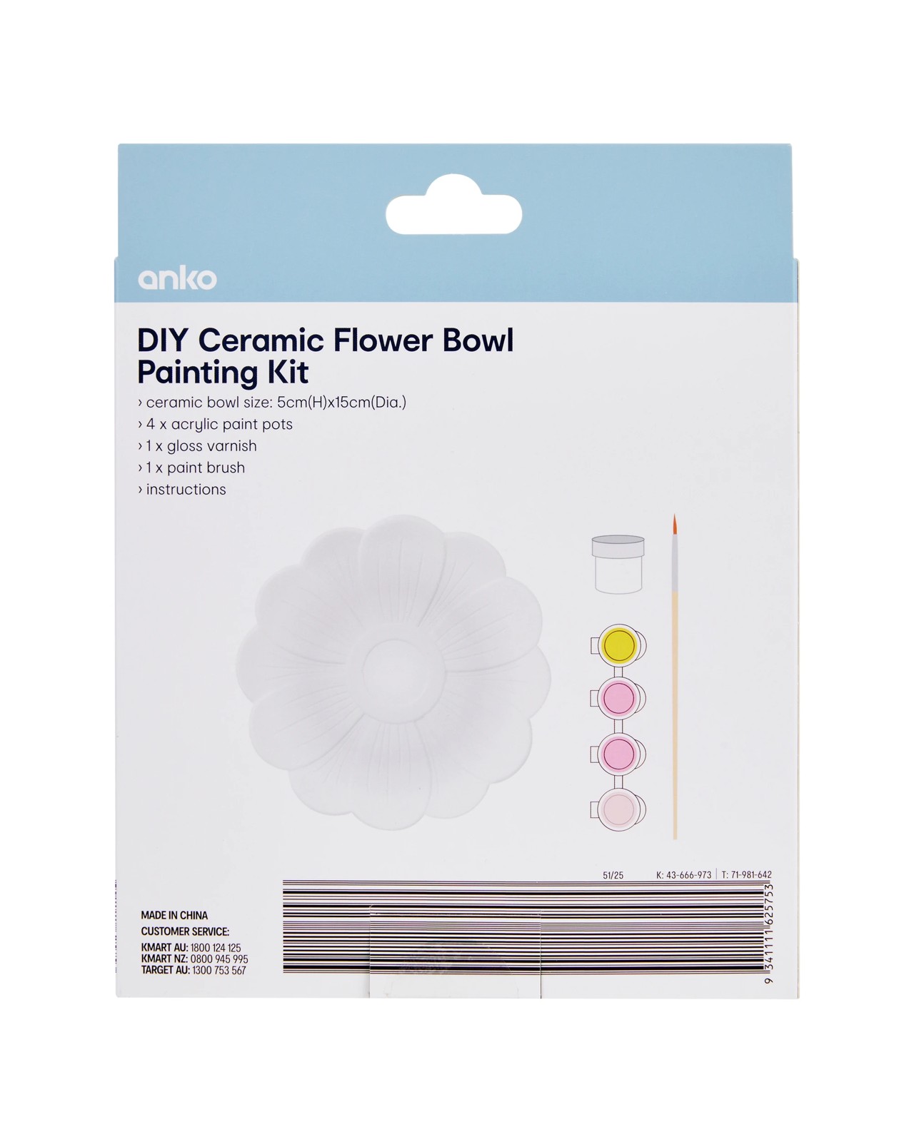 Anko DIY Ceramic Flower Bowl Painting Kit 4 of 4