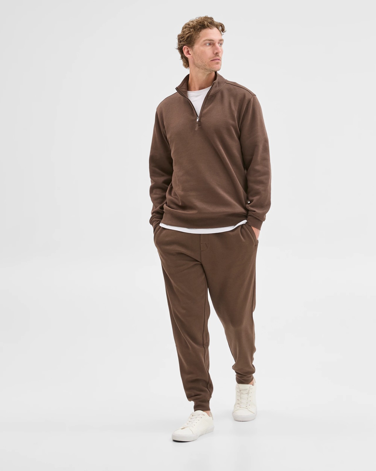 Australian Cotton Blend Fleece Half Zip Sweat Top 2 of 5