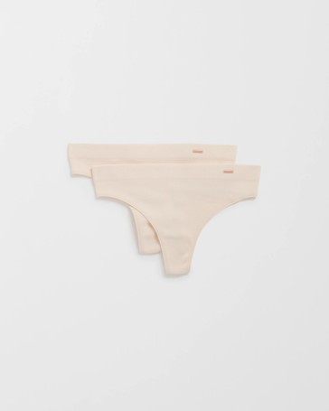 Lily Loves 2 Pack Rib Seamfree High Waist G-String Briefs