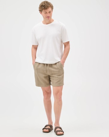 Australian Cotton Textured Stripe Shorts
