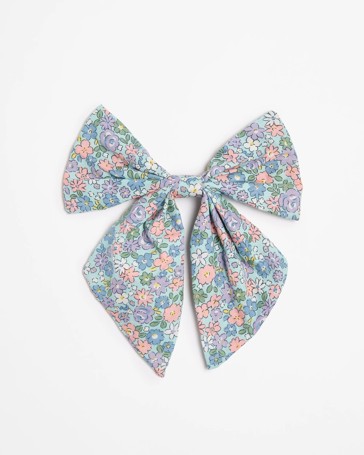 Kids Retro Floral Bow Clip
