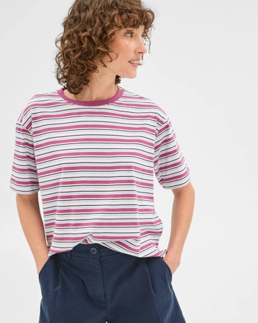 Australian Cotton Step Hem Boxy Crop T-Shirt