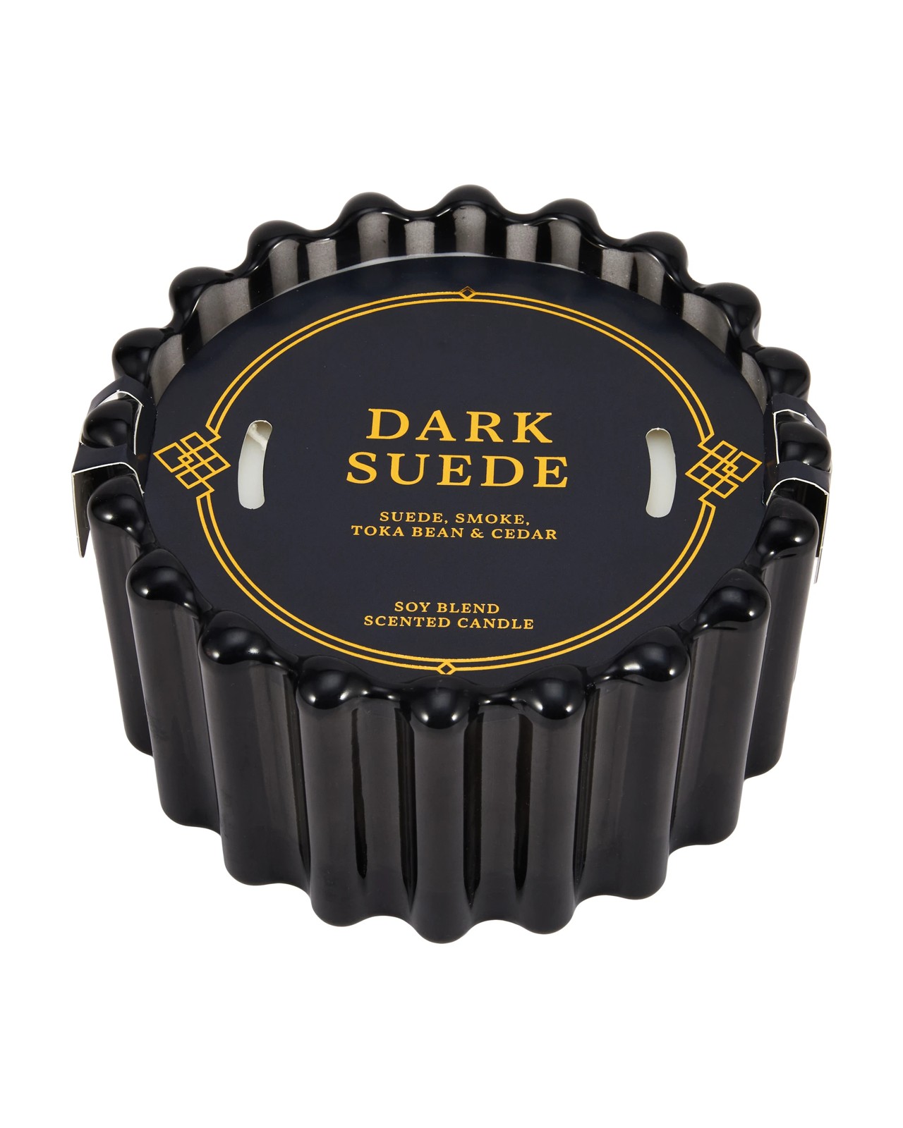 Anko Dark Suede Ribbed Glass Candle 4 of 5