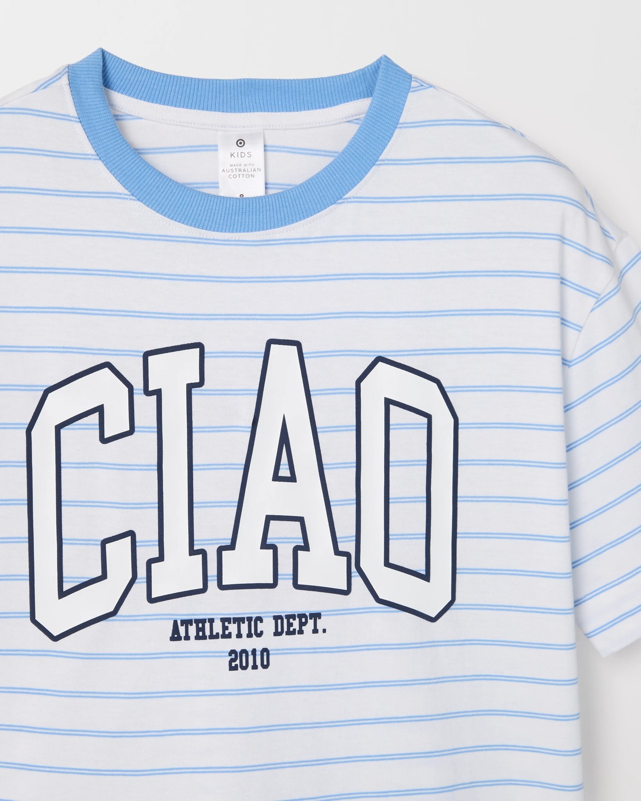 Australian Cotton Oversized T-Shirt - Blue / White Stripe 6 of 6