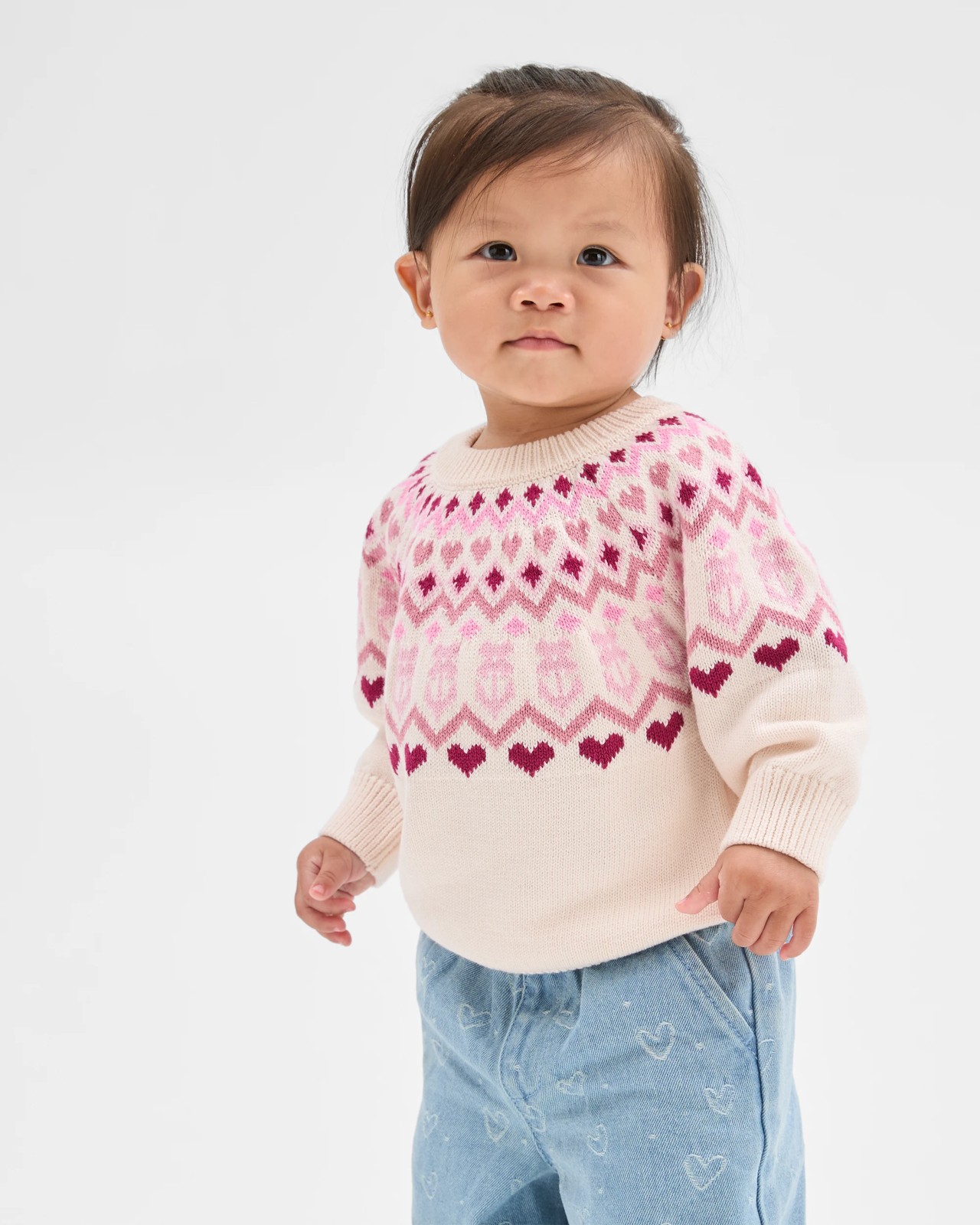 Baby Organic Cotton Intarsia Knit Jumper 2 of 5