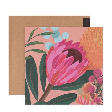 Hallmark x Christie Williams Gallery Blank Greeting Card - Pink Ice Protea