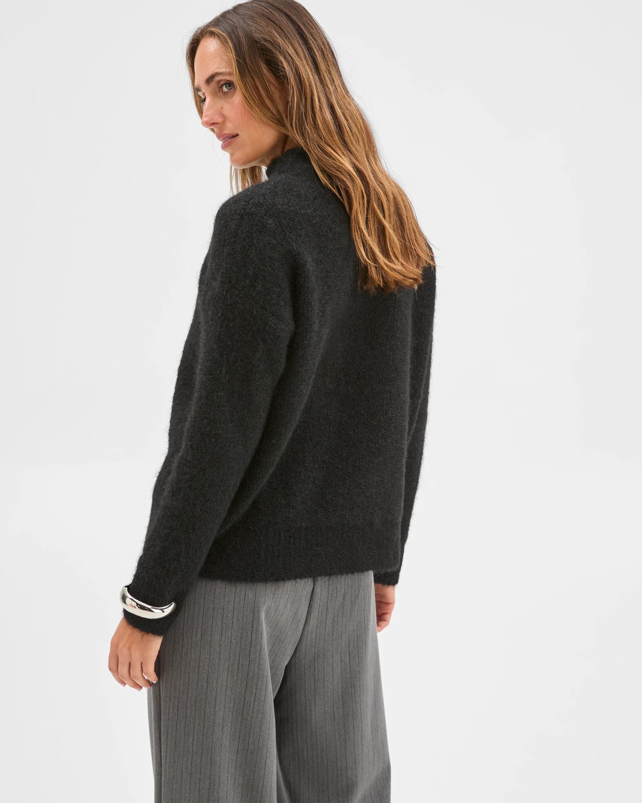 Preview Plush Mock Neck Jumper - Black 6 of 6