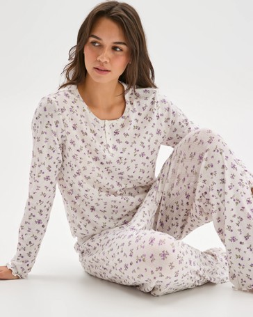 Pointelle Straight Leg Pants