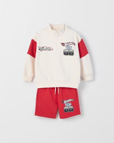 Hot Wheels Australian Cotton Blend Sweat Top and Shorts Set