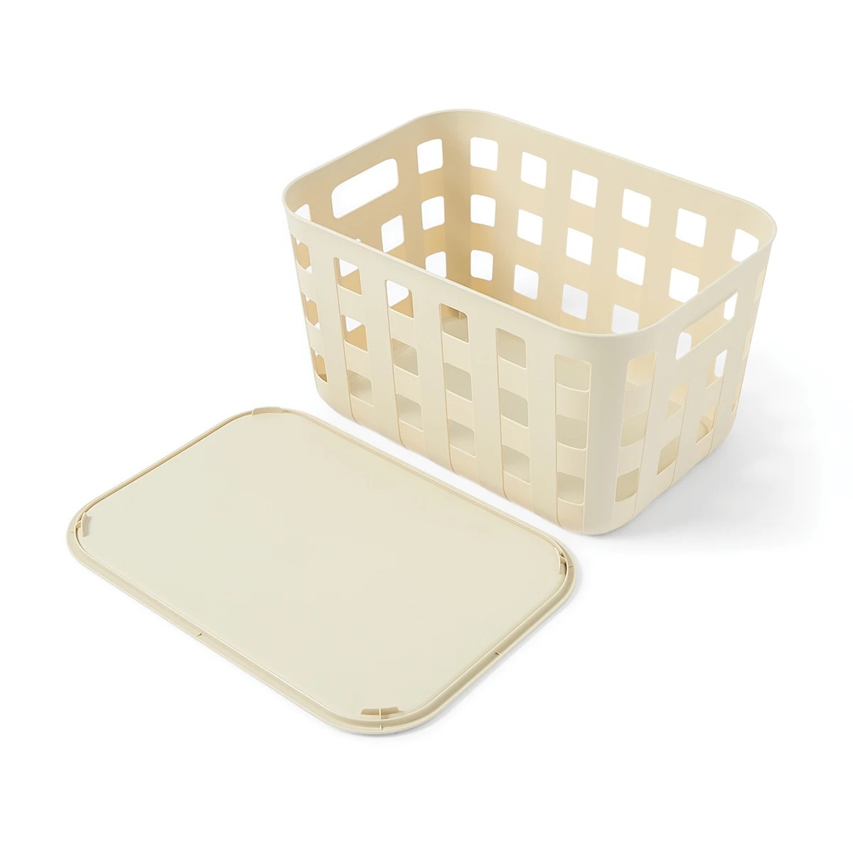 18L Rectangle Trellis Basket with Lid, Beige - Anko 5 of 6