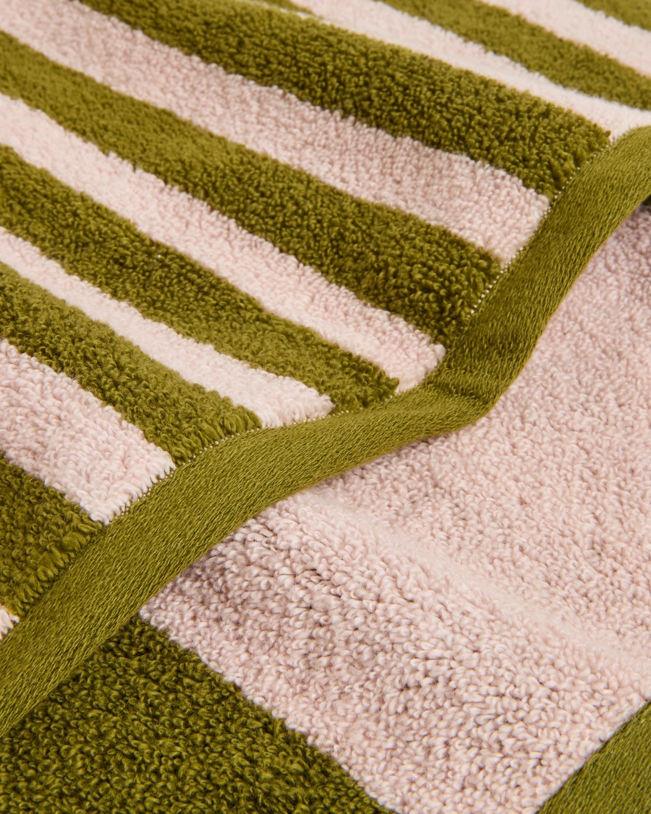 Rayne Australian Cotton Stripe Hand Towel - Avocado/Lotus 2 of 2
