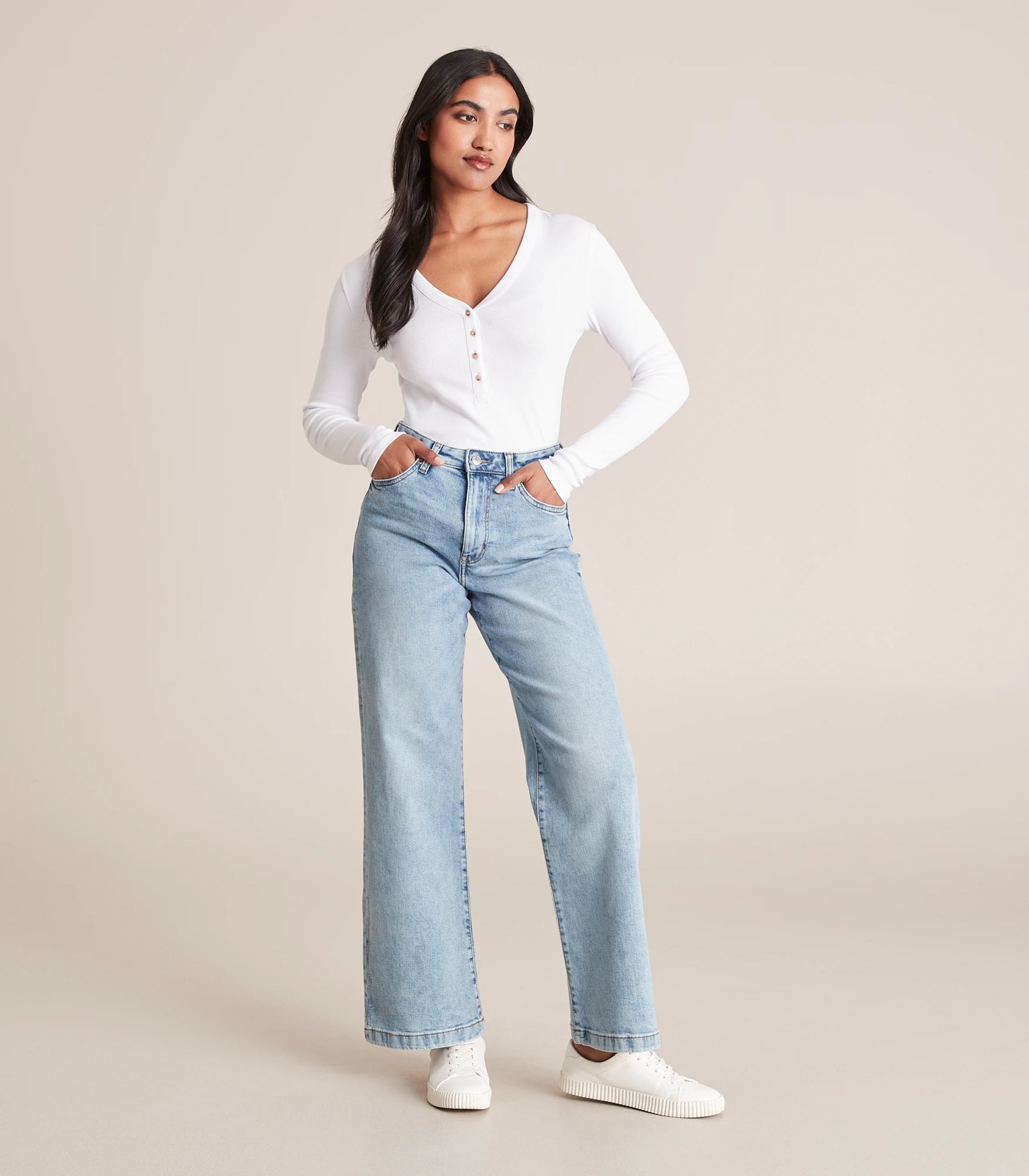 Frankie Wide Leg High Rise Full Length Denim Jeans | Target Australia