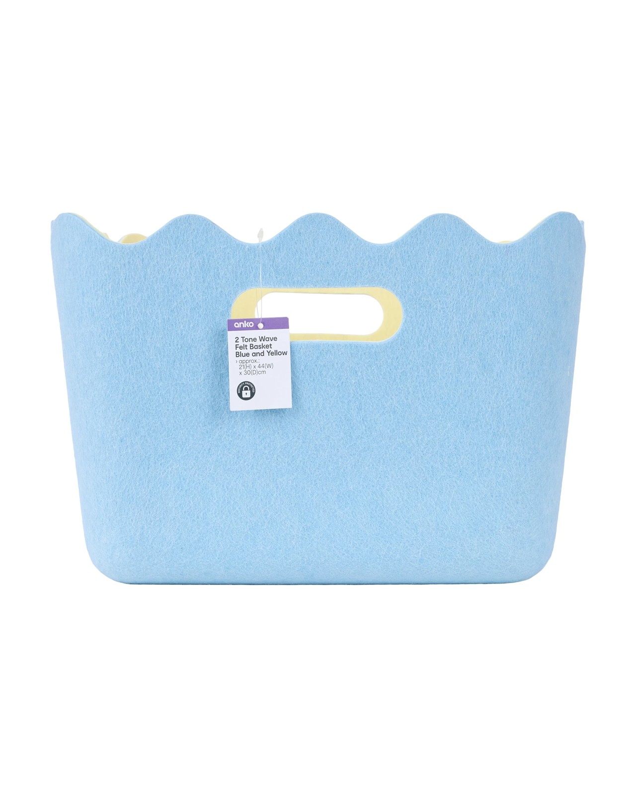 Anko 2 Tone Wave Felt Basket - Blue and Yellow 5 of 5