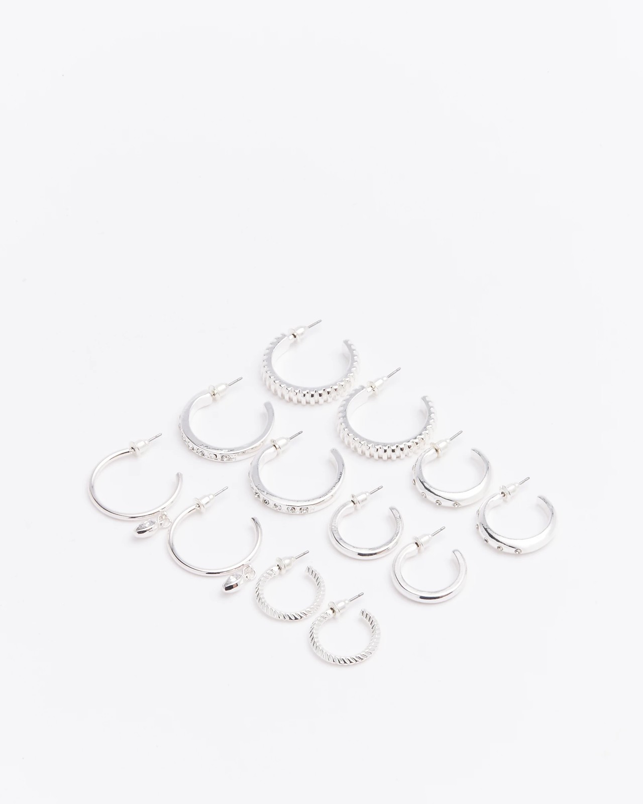 6 Pack Silver Hoop Earrings Target Australia