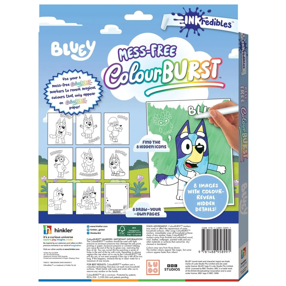 INKredibles Bluey Mess-Free ColourBurst Activity Kit - Book | Target ...