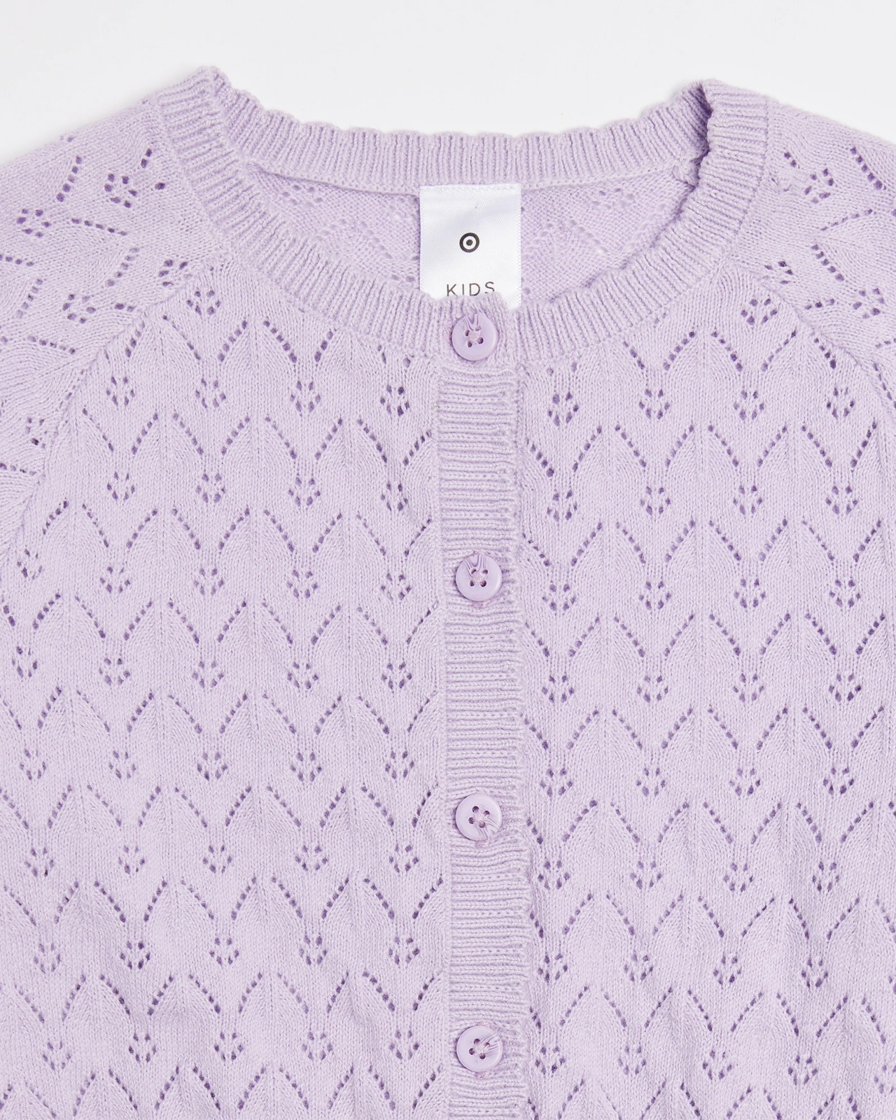 Scalloped Cropped Pointelle Cardigan 2 of 3