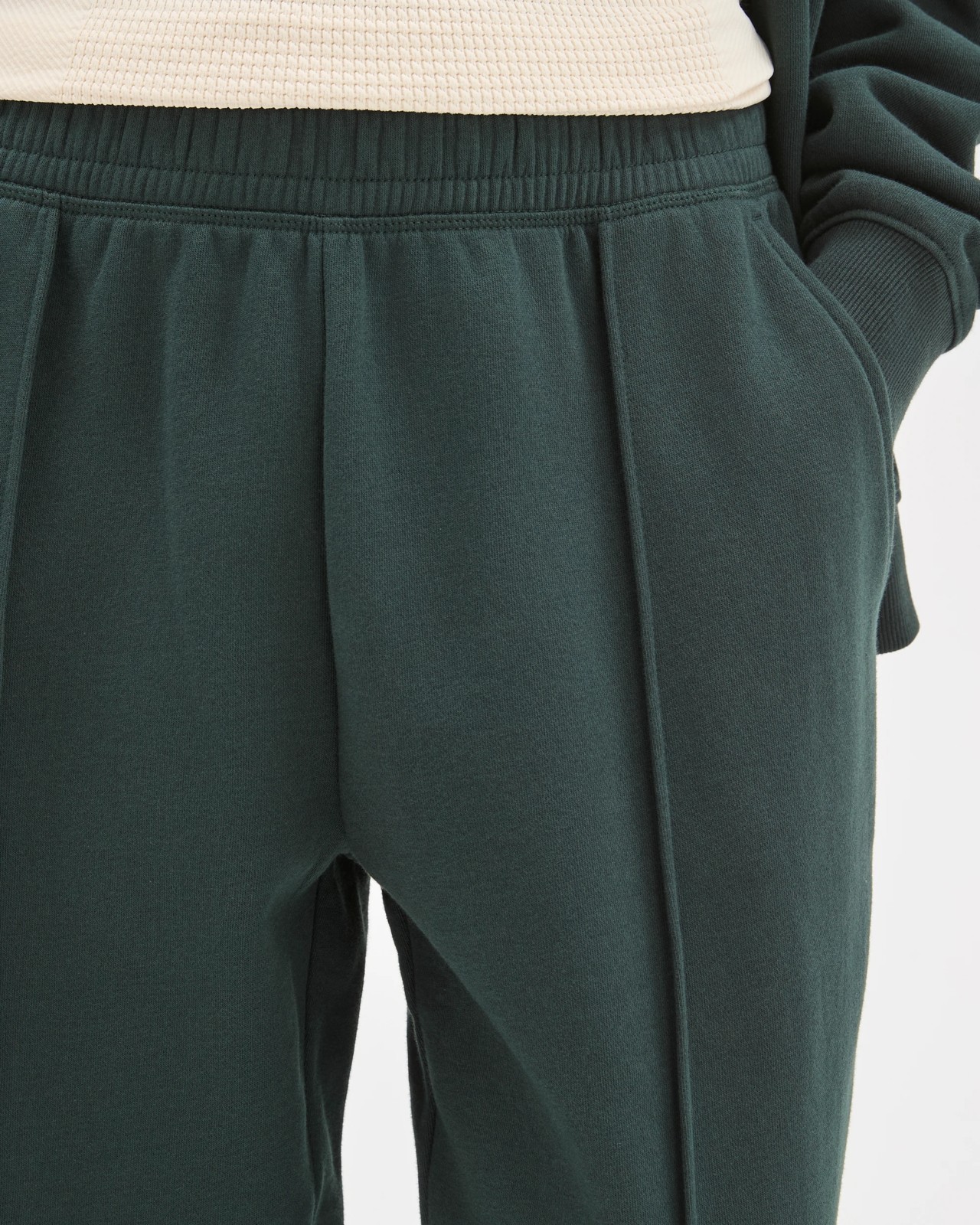 Active Australian Cotton Blend Fleece Trackpants - Pine/Pintuck 5 of 5