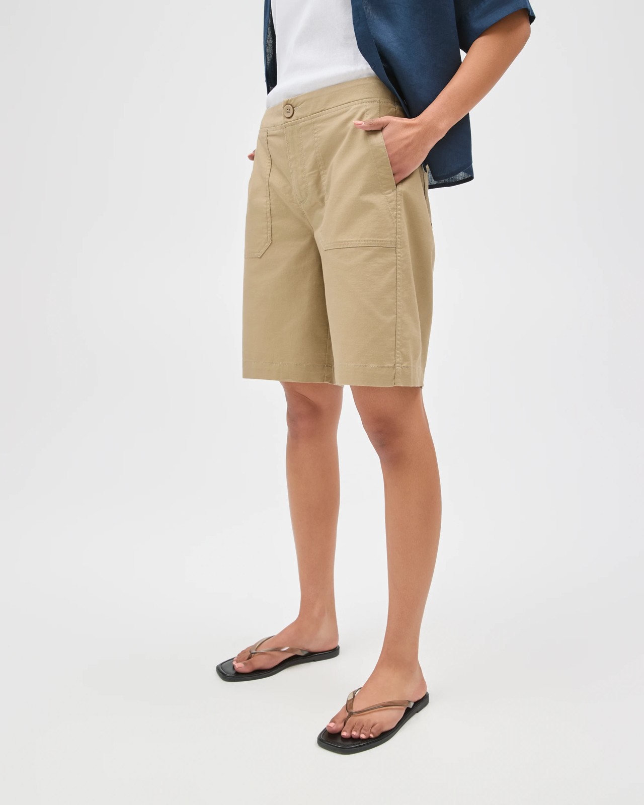 Rib Waist Shorts - Crushed Leaf 5 of 5