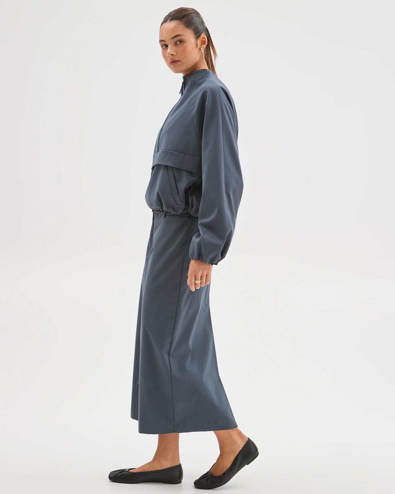 Lily Loves Column Midi Skirt - Steel Grey 4 of 6