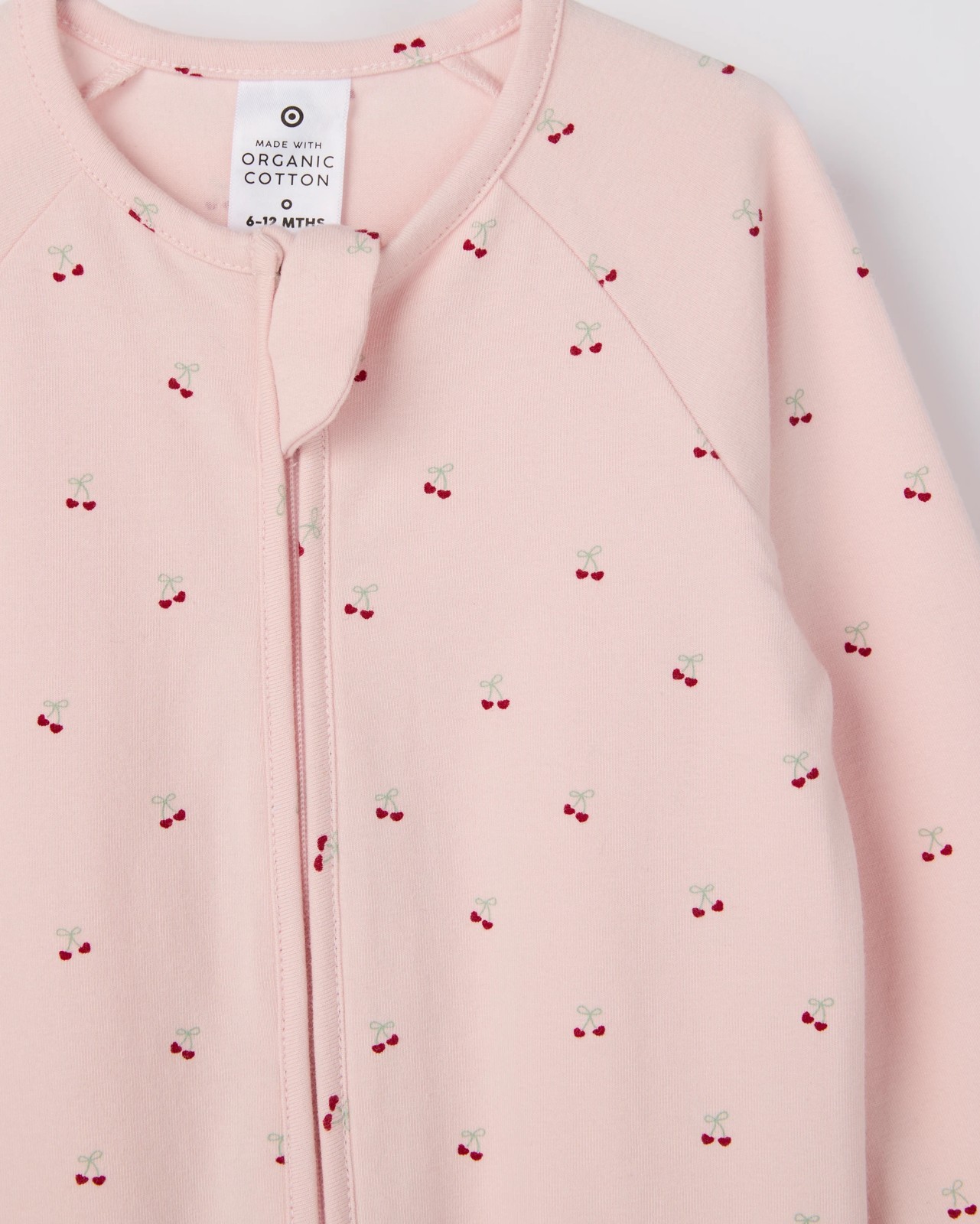 Baby Organic Cotton Zip Front Footless Coverall - Cherry Ballet 6 of 6