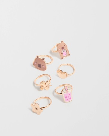 CapyFun Capybara 6 Pack Rings Set