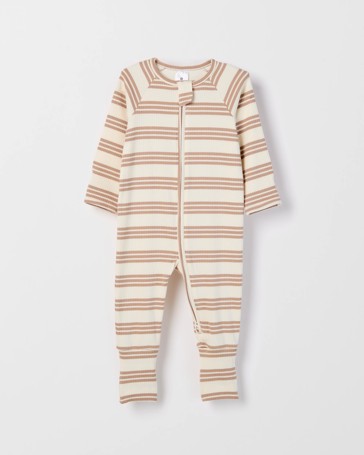 Baby Organic Cotton Rib Zip Footless Coverall