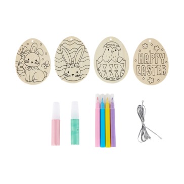 11 Piece Colour Your Own Wooden Eggs - Anko