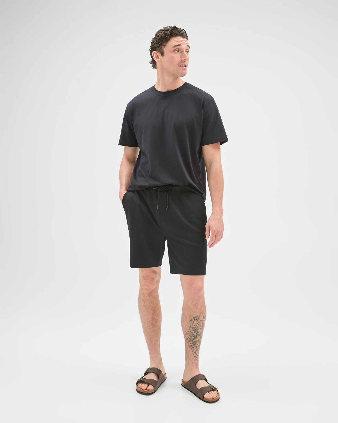 Textured Fleece Shorts - Black 2 of 6