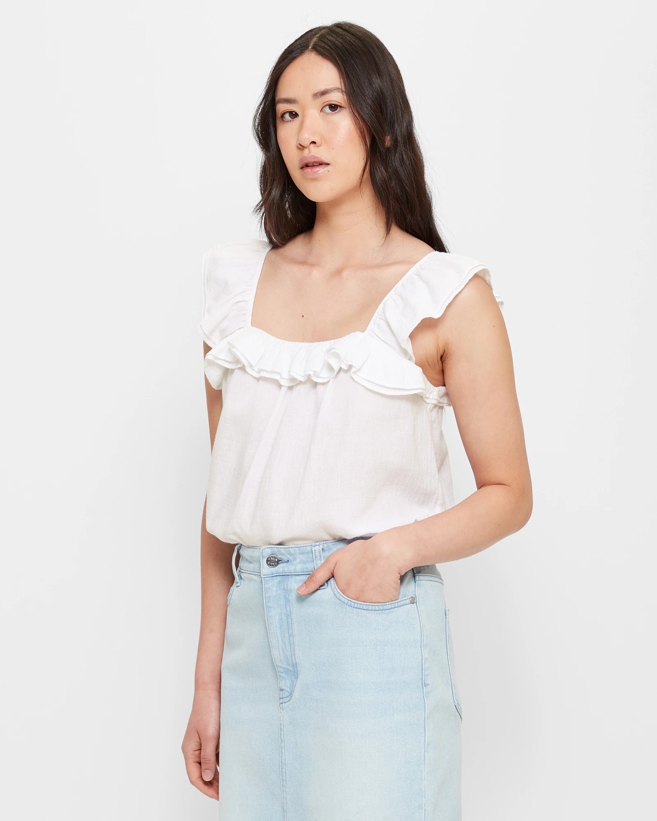 Sleeveless Double Ruffle Top | Target Australia