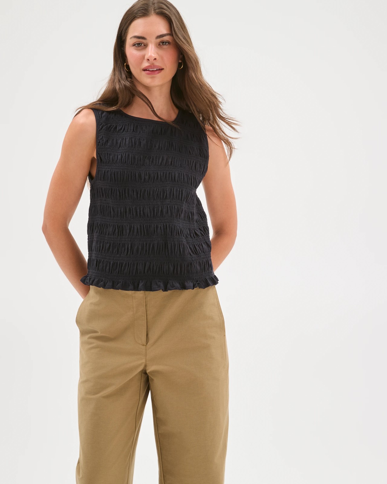 Petites Australian Cotton Shirred Tank Top 2 of 5