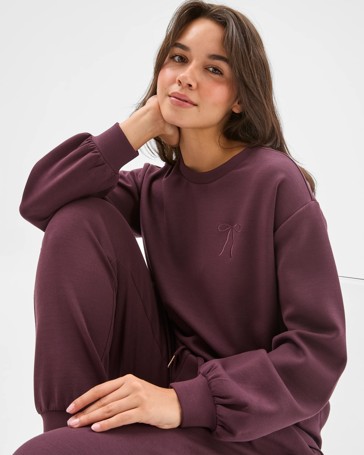 Long Sleeve Modal Blend Crew Sleep Jumper