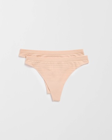 2 Pack Seamfree Matte and Shine G-String Briefs