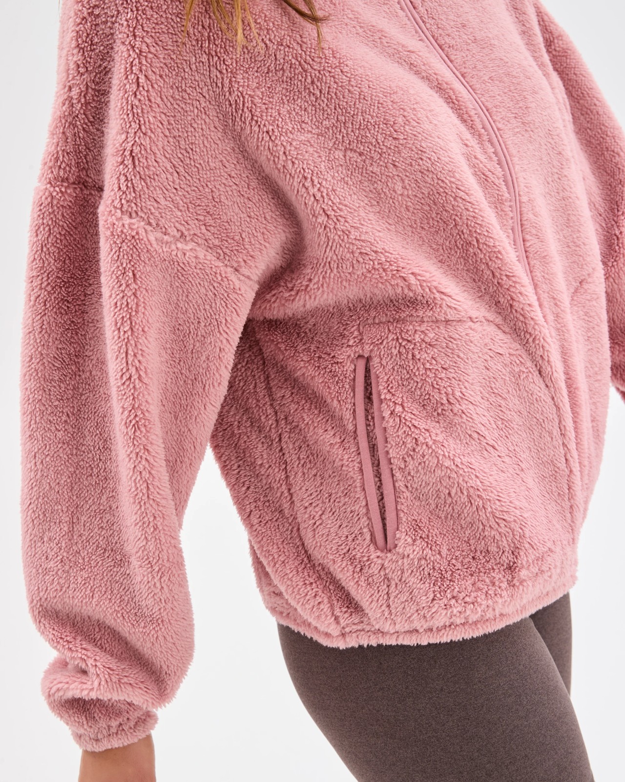 Active Sherpa Zip Through Jacket - Dusty Pink 5 of 6