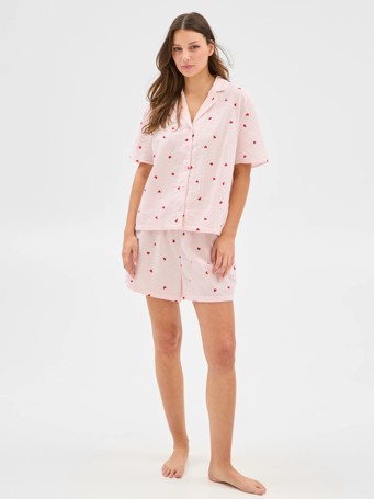Womens Seersucker Print Short Pyjama Set