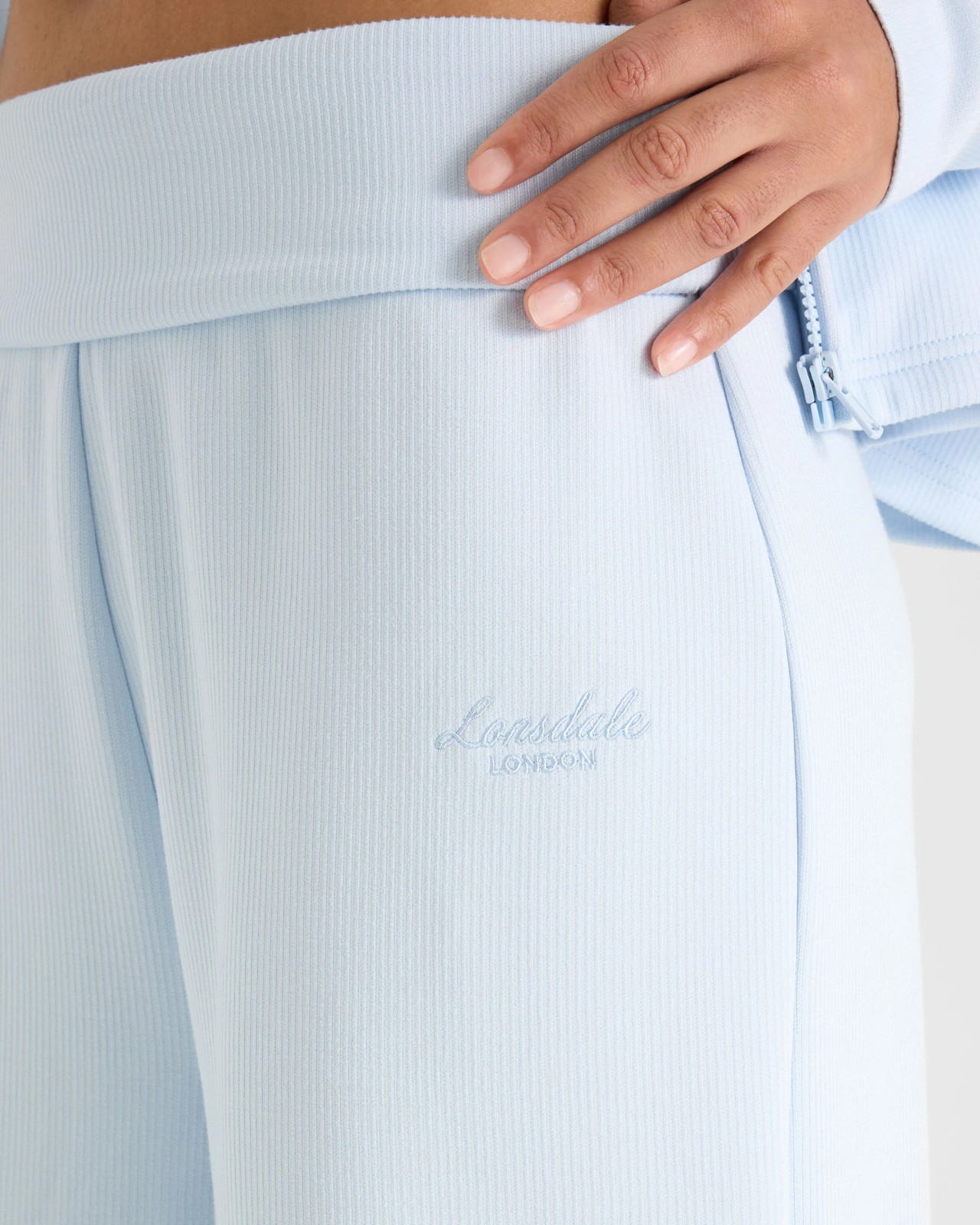Lonsdale London Rib Wide Leg Pants - Light Blue 4 of 5
