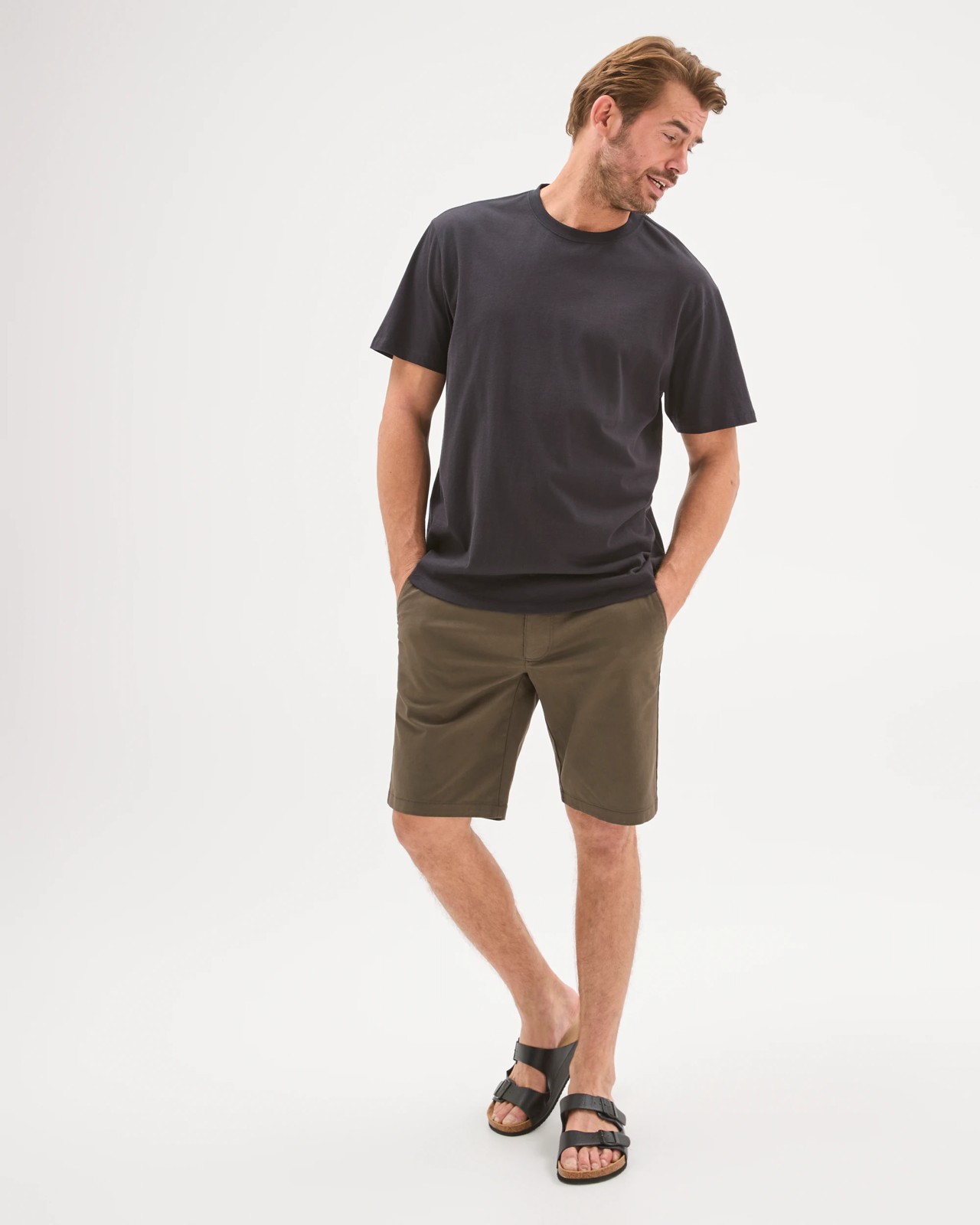 Australian Cotton Regular Chino Shorts - Black Olive 4 of 5