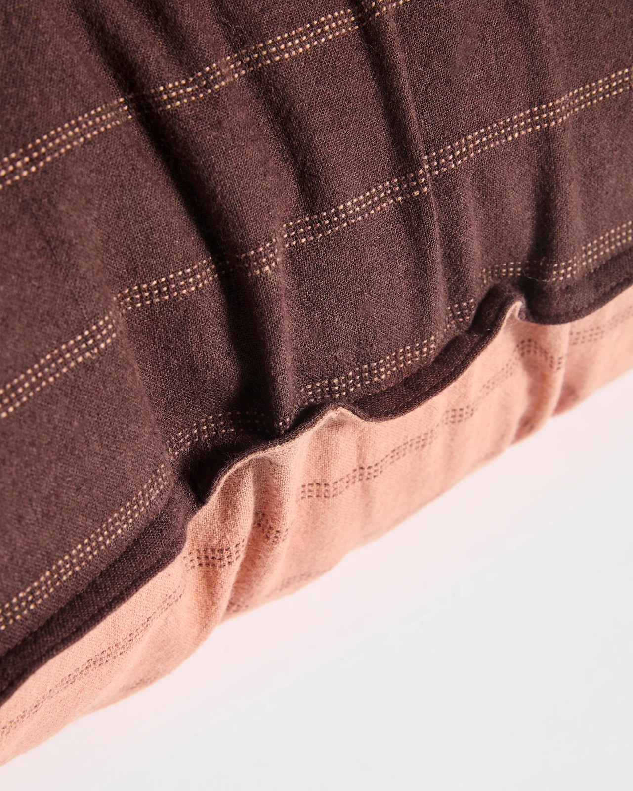 Adelle Stripe Linen/Cotton European Pillowcase - Chocolate 5 of 5