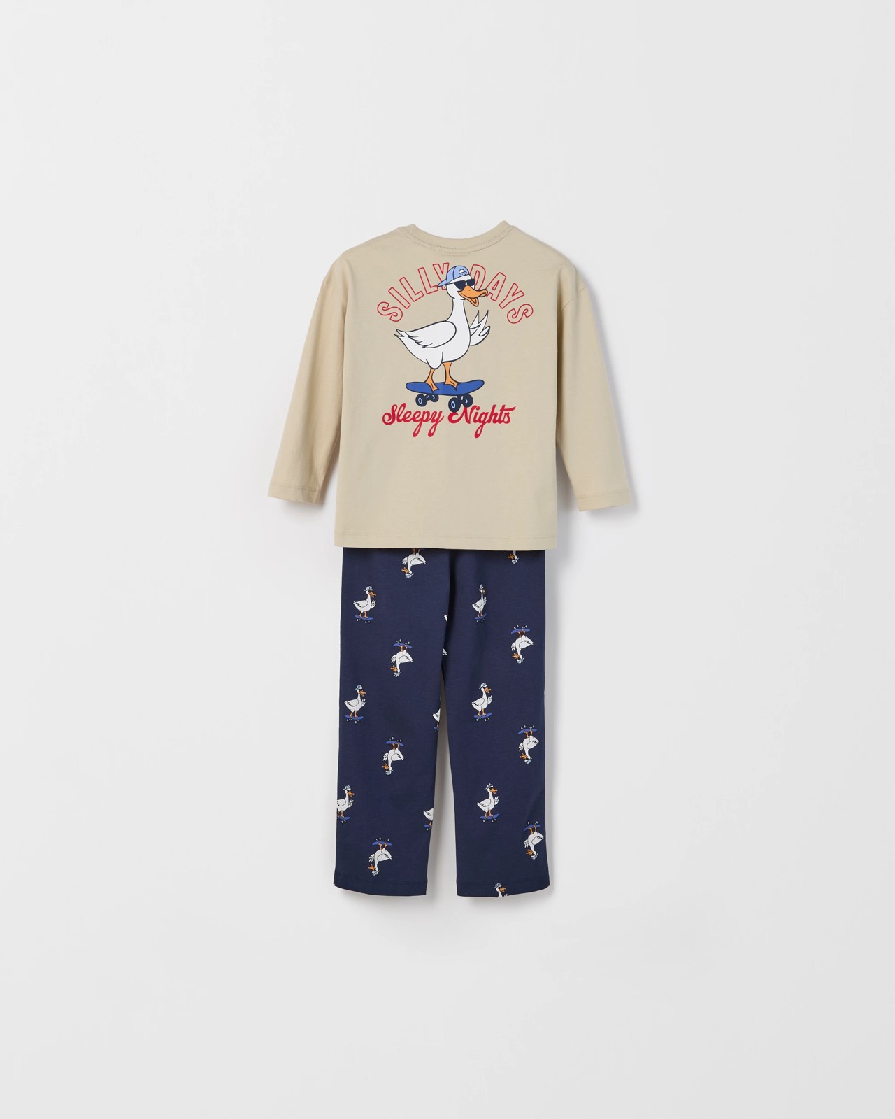 Australian Cotton Younger Boys Oversized Lounge Knit Pyjama Set - Goose 4 of 4