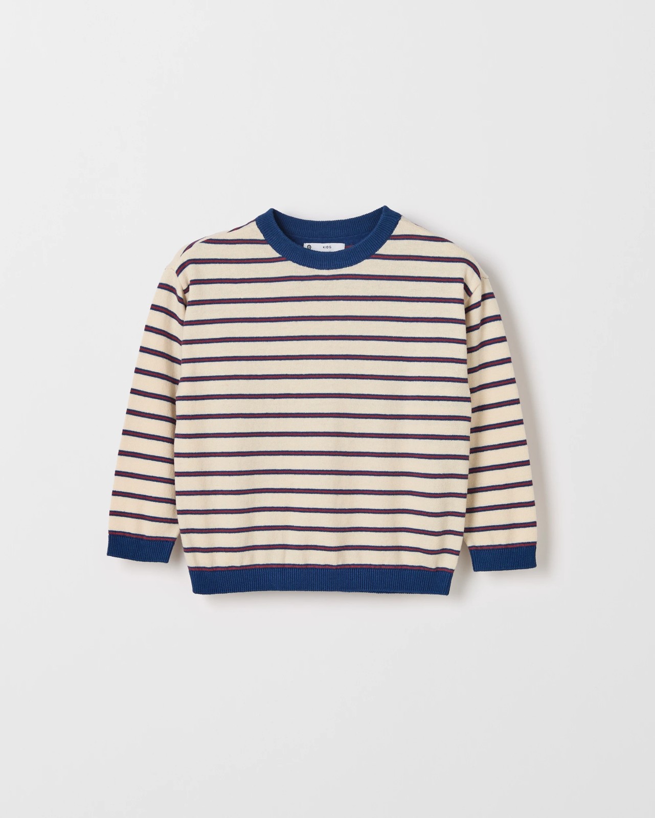 Australian Cotton Blend Lightweight Knit Jumper - Red / Neutral 5 of 6