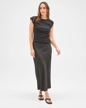 Preview Satin Bias Cut Midi Skirt