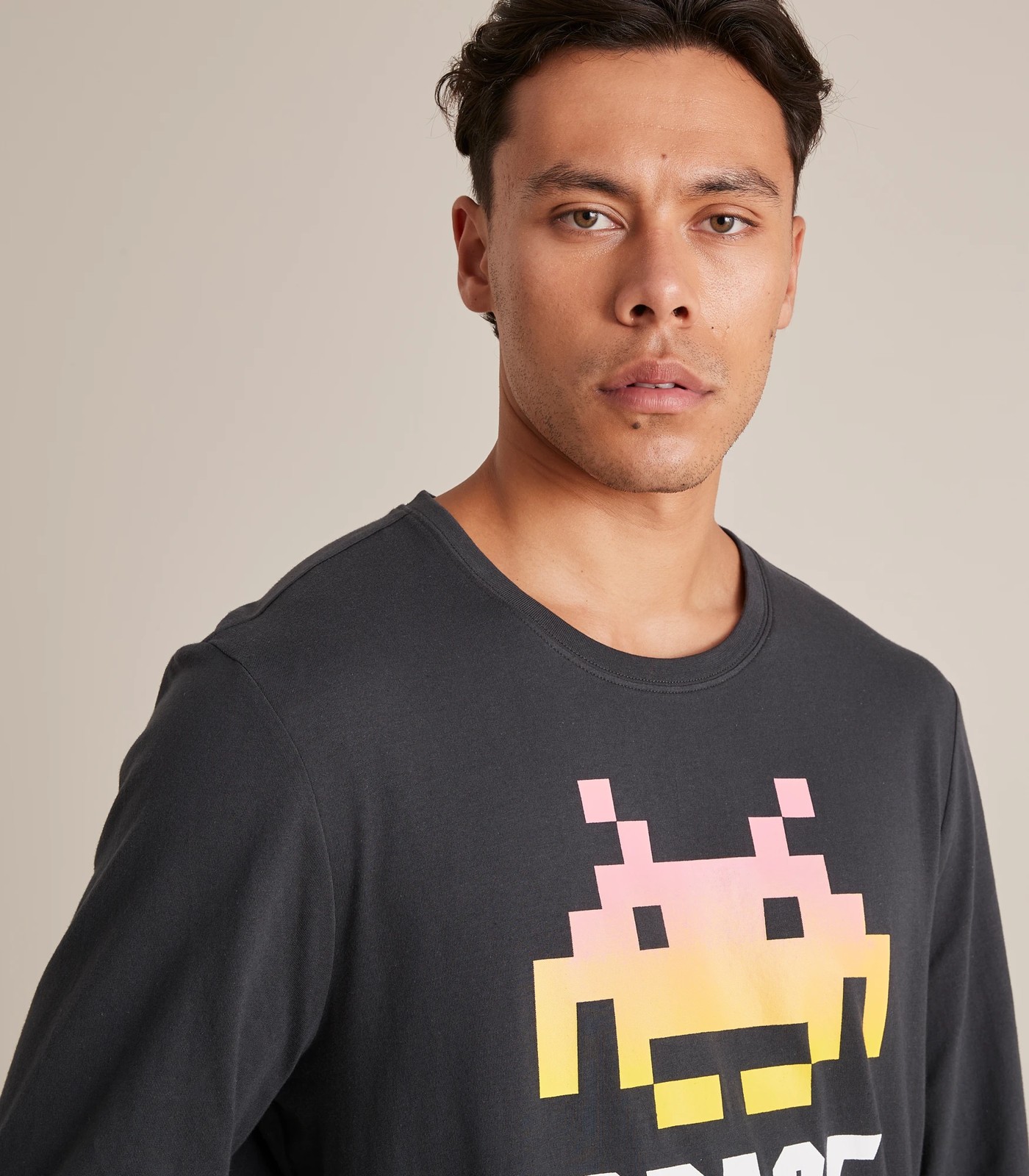 Space Invaders Print Long Sleeve T-Shirt 3 of 6