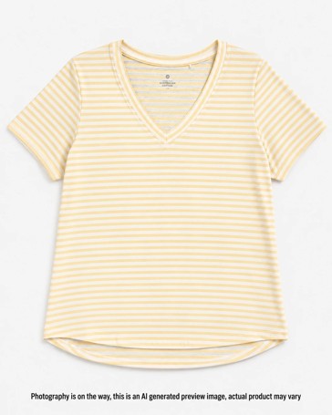 Australian Cotton Slub Relaxed V-Neck T-Shirt