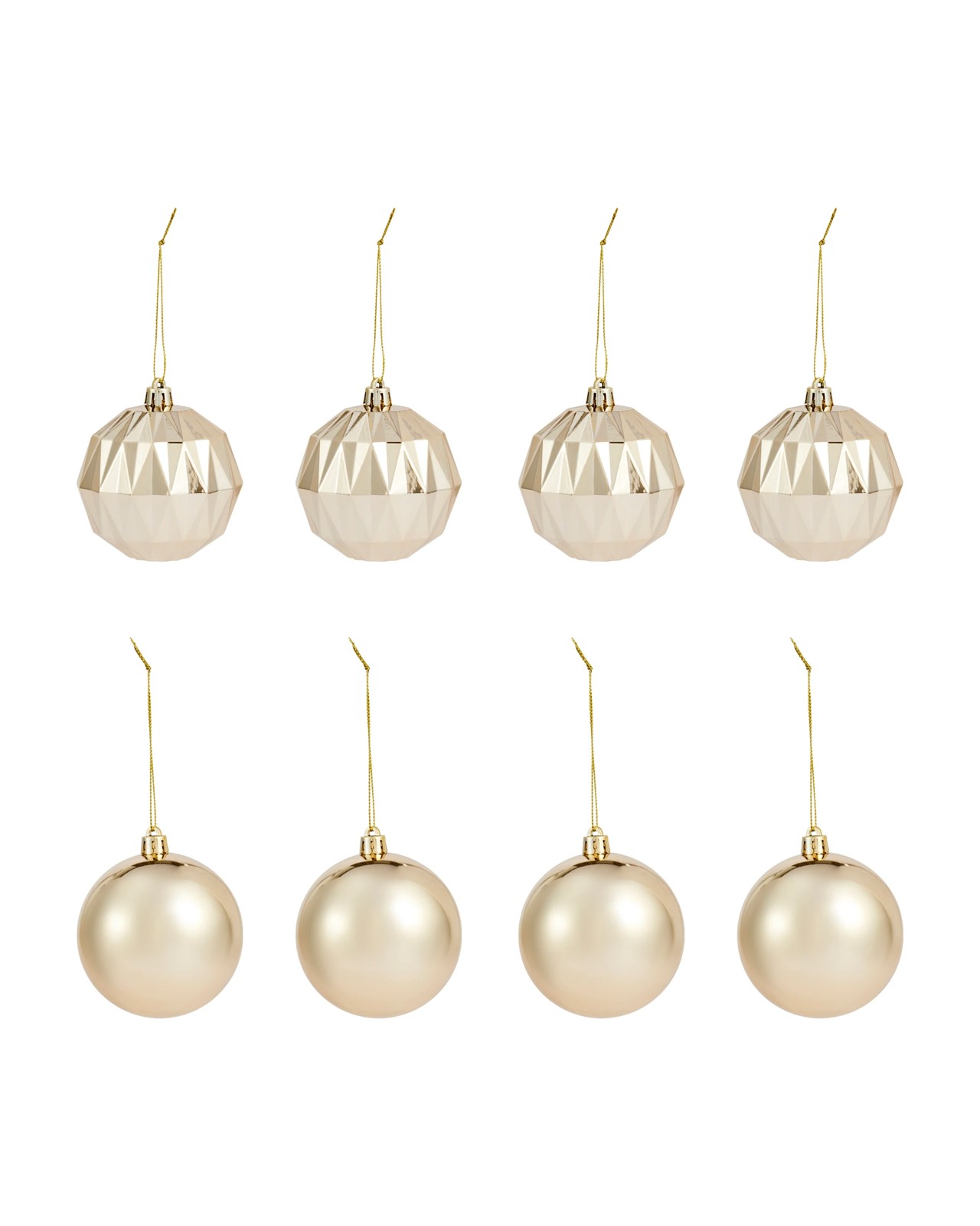 Anko 8 Pack 8cm Gold Look Baubles 2 of 4