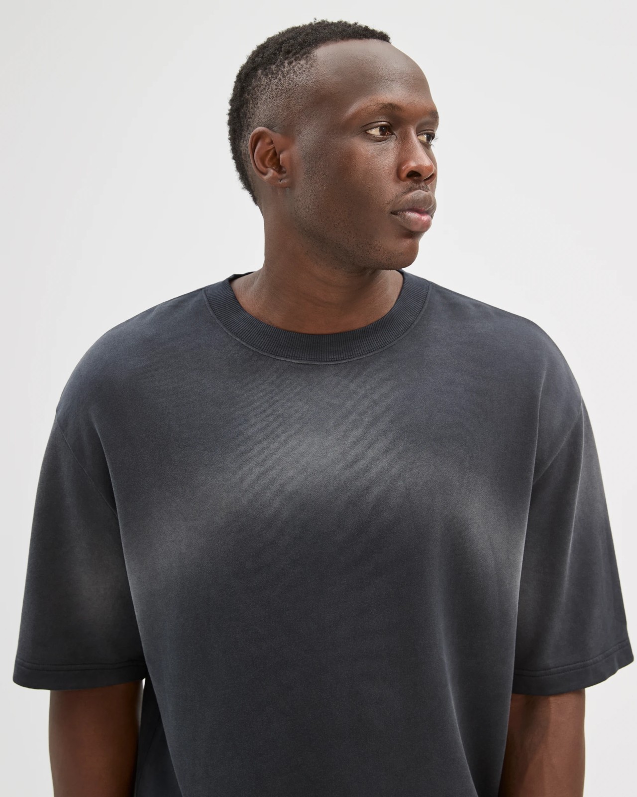 Commons Australian Cotton Oversized Washed T-Shirt - Black Spray 3 of 5