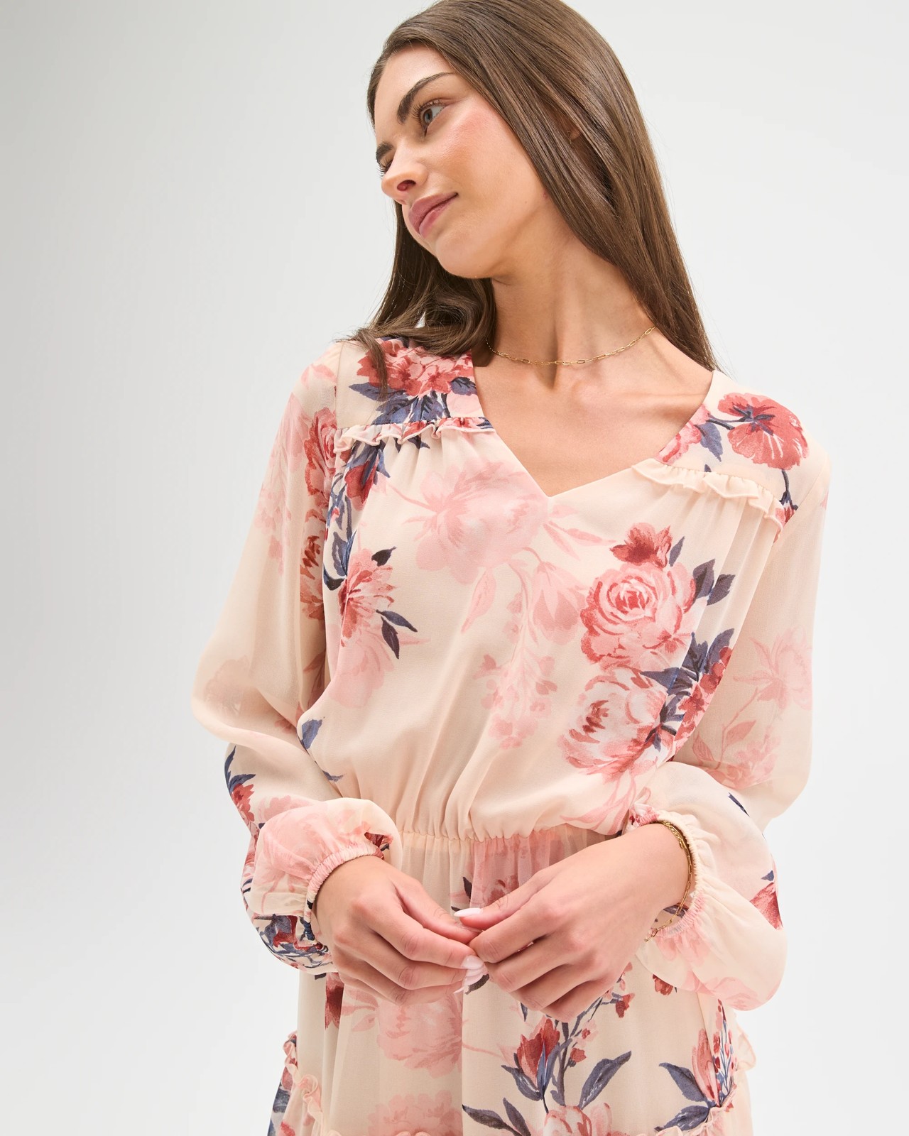 Petites Tiered V-Neck Mini Dress 3 of 5