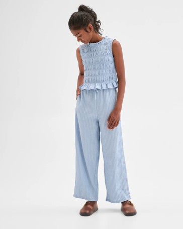 Wide Leg Textured Pants