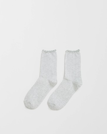 Australian Cotton Blend Sheer Pointelle Crew Socks